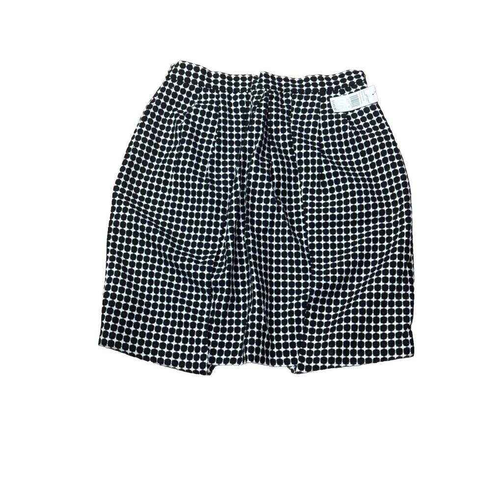 Essentials by‎ ABS Inverted Pleat Women's Black/Cream Checked Size 12 NEW NWT
